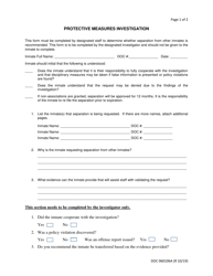Document preview: DOC Form 060106A Protective Measures Investigation - Oklahoma
