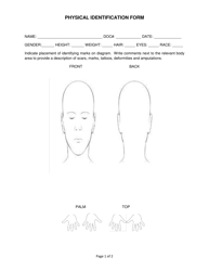 Document preview: DOC Form 040115A Physical Identification Form - Oklahoma