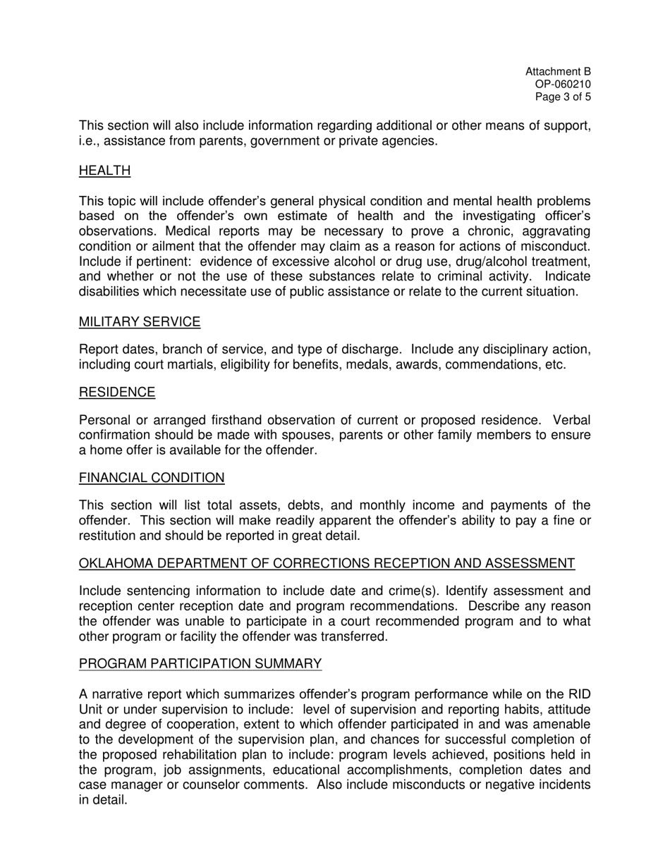 Form OP-060210 Attachment B Offender Accountability Plan Delayed Sentencing Program for Young Adults - Oklahoma, Page 3