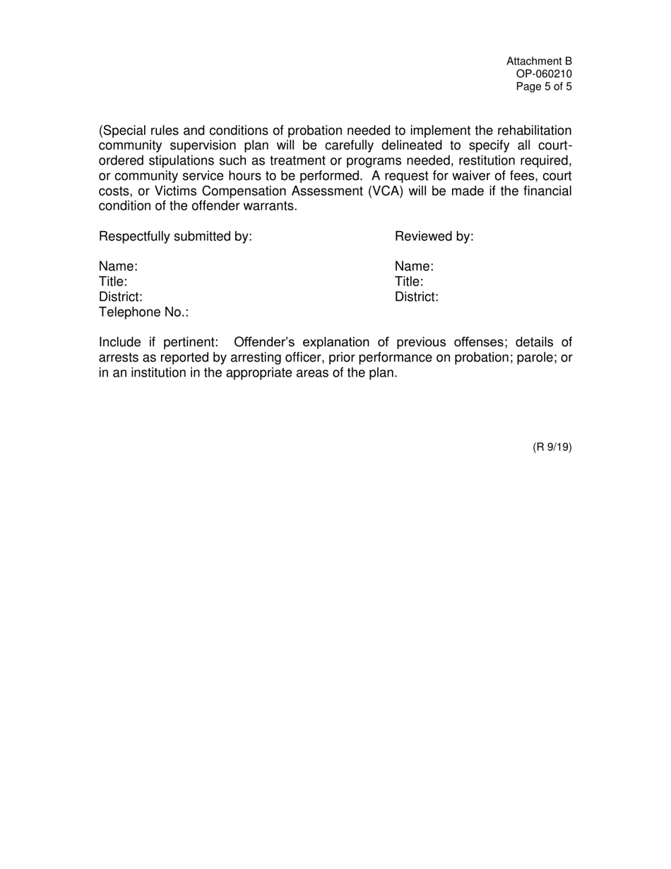 Form OP-060210 Attachment B Offender Accountability Plan Delayed Sentencing Program for Young Adults - Oklahoma, Page 5