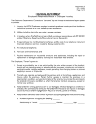 Document preview: Form OP-110350 Attachment A Housing Agreement (Employees Required to Reside in Employee Housing) - Oklahoma