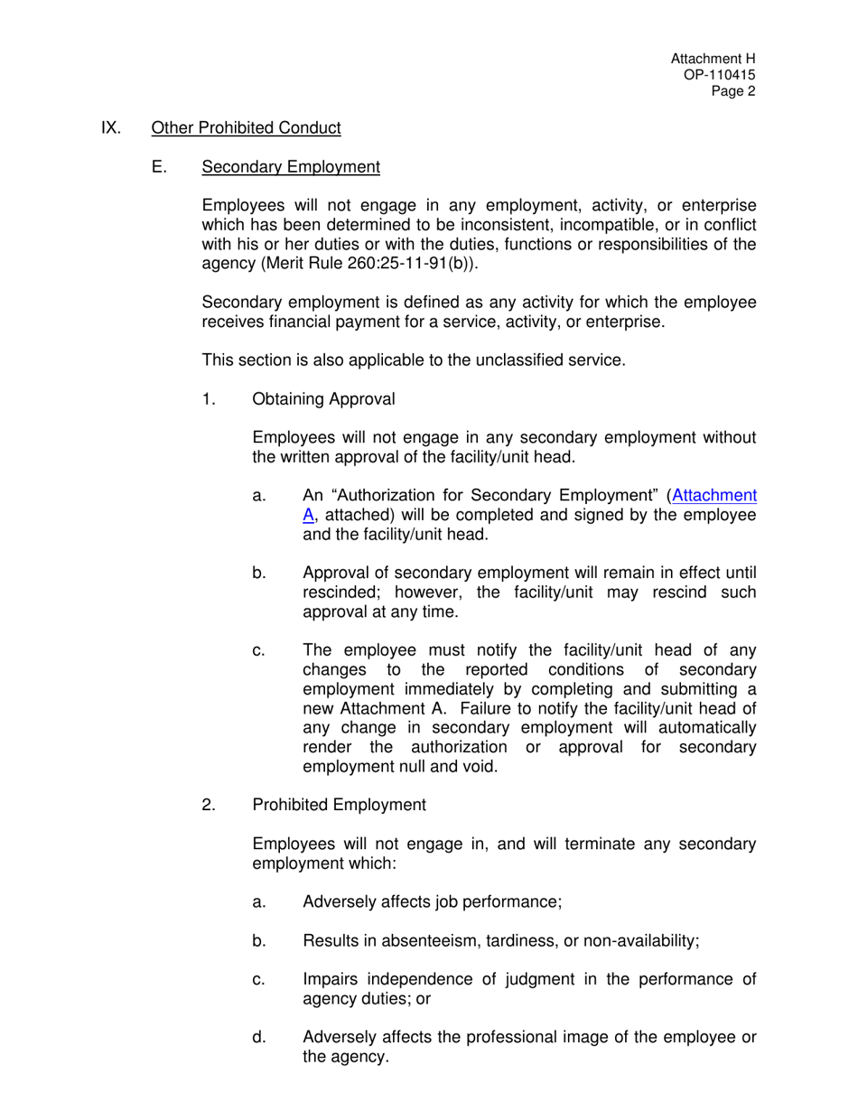Form OP-110415 Attachment H Example / Termination - Oklahoma, Page 2