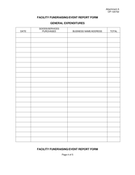 Form OP-120702 Attachment A Facility Fundraising/Event Report Form for Oklahoma Ethics Commission - Oklahoma, Page 4