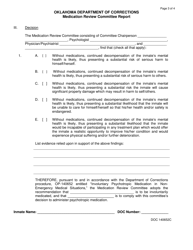DOC Form 140652C Medication Review Committee Report - Oklahoma, Page 3