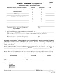 DOC Form 140652C Medication Review Committee Report - Oklahoma, Page 4