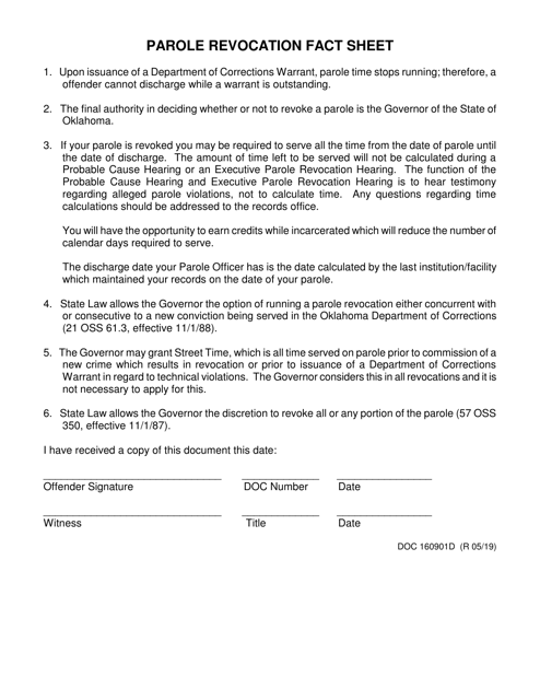 DOC Form 160901D  Printable Pdf