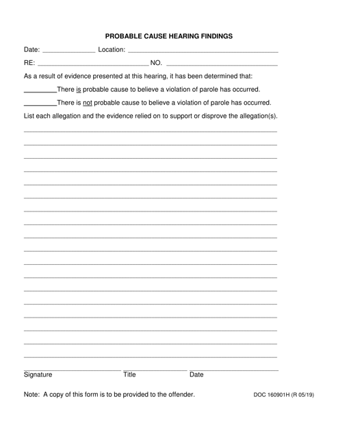 DOC Form 160901H  Printable Pdf