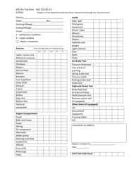 Document preview: School Bus Pre-trip Inspection Sheet - Oklahoma