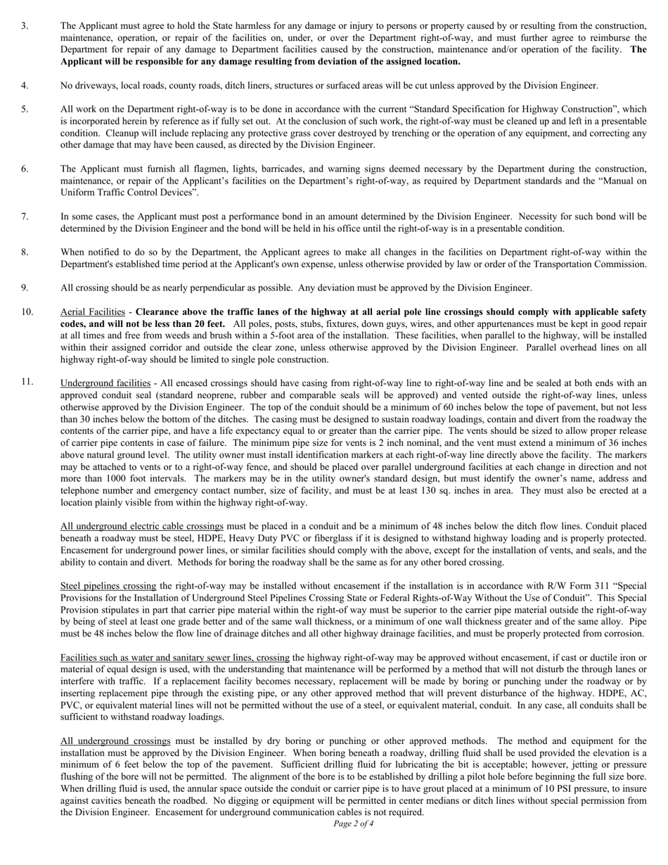 Form M4 Utility Permit for Federal or State Highways - Oklahoma, Page 2