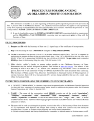 SOS Form 0001 Certificate of Incorporation (Oklahoma Corporation) - Oklahoma
