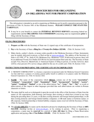Document preview: SOS Form 0008 Certificate of Incorporation (Oklahoma Not for Profit Corporation) - Oklahoma