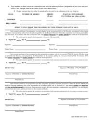 SOS Form 0059 Restated Certificate of Incorporation (Oklahoma Corporation) - Oklahoma, Page 2