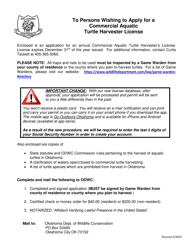 Application for Commercial Aquatic Turtle Harvester License - Oklahoma