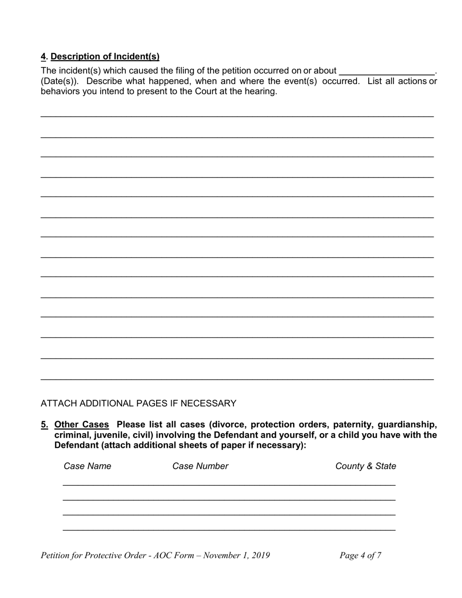 Petition for Protective Order - Oklahoma, Page 4