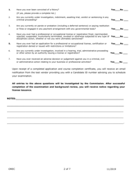 Application for Real Estate License - Oklahoma, Page 2