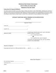 Application for Real Estate License - Oklahoma, Page 5