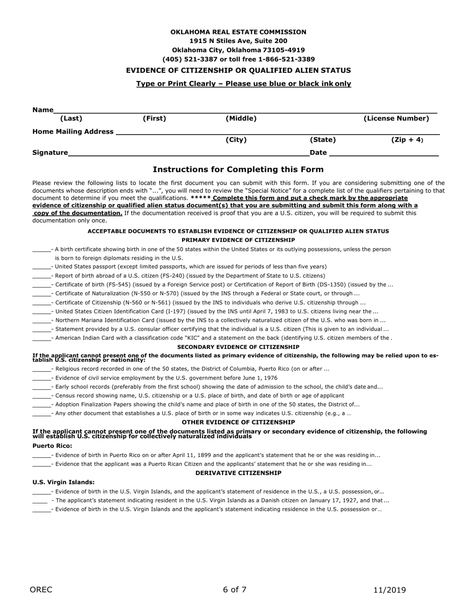 Oklahoma Application for Real Estate License Fill Out, Sign Online