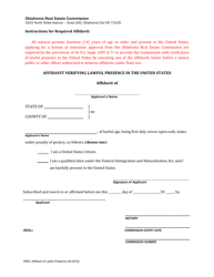 Document preview: Affidavit Verifying Lawful Presence in the United States - Oklahoma