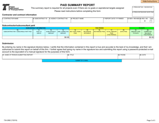 Form 734-2882 Paid Summary Report - Oregon, Page 3