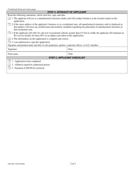Form 440-2963 Manufactured Structures Dealer Supplemental License Application - Oregon, Page 2