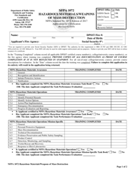 NFPA 1072 Hazardous Materials/Weapons of Mass Destruction Application for Certification - Oregon