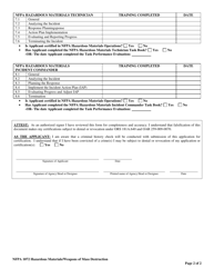 NFPA 1072 Hazardous Materials/Weapons of Mass Destruction Application for Certification - Oregon, Page 2