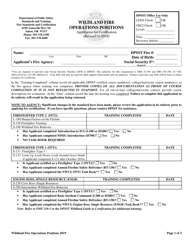 Wildland Fire Operations Positions Application for Certification - Oregon