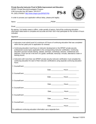 Document preview: Form PS-8 Private Security Instructor Proof of Skills Improvement and Education - Oregon