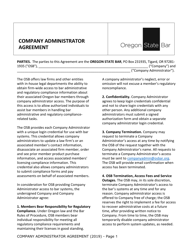 Company Administrator Agreement - Oregon