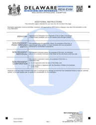 Form REW-EXM Real Estate Withholding - Exemption - Delaware, Page 2
