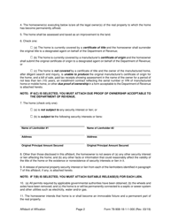 Form 78-908-18-1-1-000 Affidavit of Affixation (Manufactured or Mobile Home) - Mississippi, Page 2