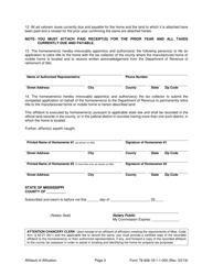 Form 78-908-18-1-1-000 Affidavit of Affixation (Manufactured or Mobile Home) - Mississippi, Page 3