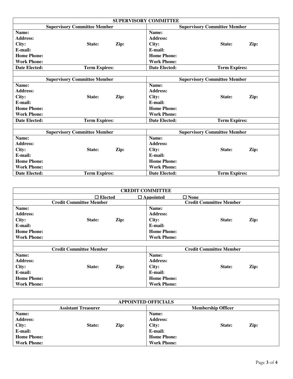 Statement of Officers and Directors - Pennsylvania, Page 3