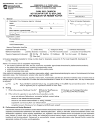 Form 5600-FM-BMP0092 Coal Exploration Notice of Intent to Explore or Request for Permit Waiver - Pennsylvania, Page 2