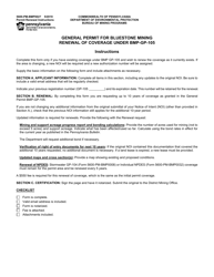 Form 5600-PM-BMP0027 General Permit for Bluestone Mining Renewal of Coverage Under Bmp-Gp-105 - Pennsylvania