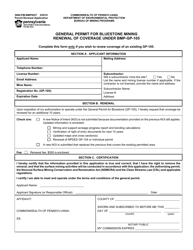 Form 5600-PM-BMP0027 General Permit for Bluestone Mining Renewal of Coverage Under Bmp-Gp-105 - Pennsylvania, Page 2