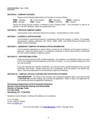Instructions for Form 2630-PM-BECB0510 Storage Tank Company Certification Application - Pennsylvania, Page 2