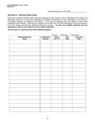 Form 2630-PM-BECB0510 Storage Tank Company Certification Application - Pennsylvania, Page 6