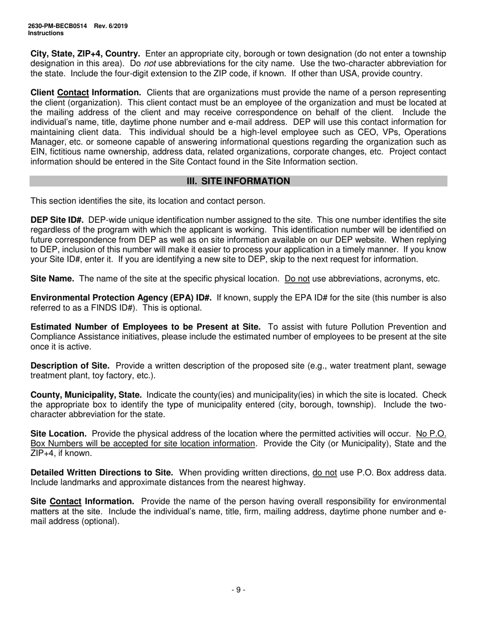 Instructions for Form 2630-PM-BECB0514 Storage Tanks Registration / Permitting Application Form - Pennsylvania, Page 9