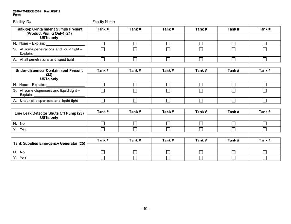 Form 2630-PM-BECB0514 Storage Tanks Registration / Permitting Application Form - Pennsylvania, Page 10
