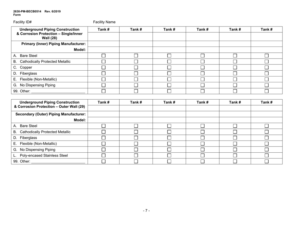 Form 2630-PM-BECB0514 Storage Tanks Registration / Permitting Application Form - Pennsylvania, Page 7