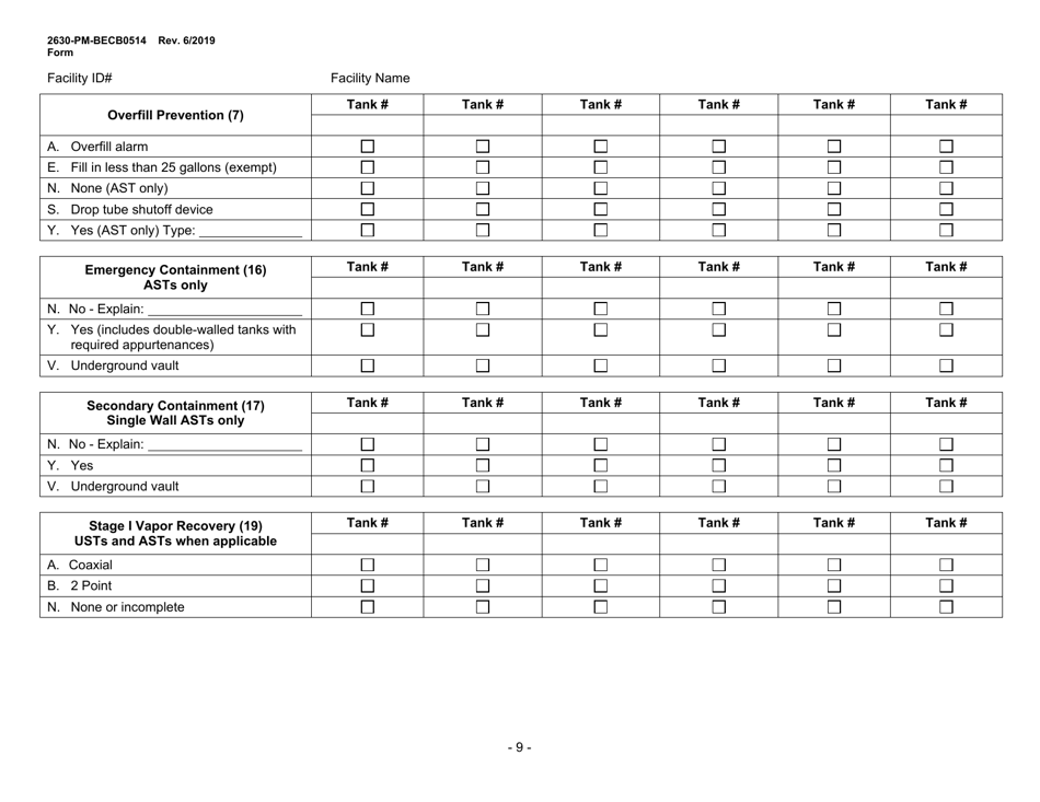 Form 2630-PM-BECB0514 Storage Tanks Registration / Permitting Application Form - Pennsylvania, Page 9