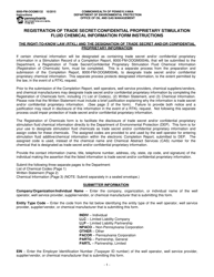 Instructions for Form 8000-FM-OOGM0132 Registration of Trade Secret/Confidential Proprietary Stimulation Fluid Chemical Information Form - Pennsylvania
