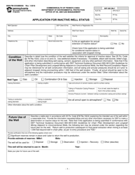 Document preview: Form 8000-FM-OOGM0056 Application for Inactive Well Status - Pennsylvania
