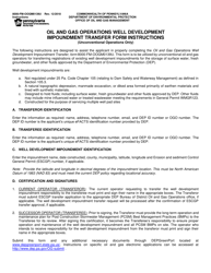 Document preview: Instructions for Form 8000-FM-OOGM0139U Oil and Gas Operations Well Development Impoundment Transfer Form (Unconventional Operations Only) - Pennsylvania
