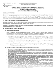 Document preview: Instructions for Form 8000-PM-OOGM0087U Water Management Plan Approval/Renewal Request (Unconventional Operations Only) - Pennsylvania