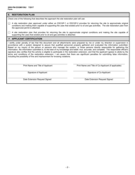 Form 8000-FM-OOGM0156U Well Development Impoundment Restoration Extension Request (Unconventional Operations Only) - Pennsylvania, Page 2