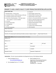 Document preview: Form 8000-FM-OOGM0117 Request to Add a Waste Facility to DEP Production Reporting Application - Pennsylvania