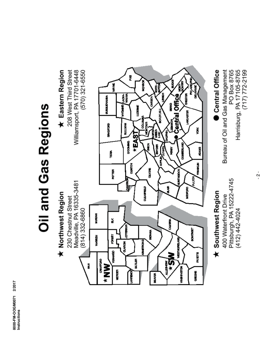 Instructions for Form 8000-FM-OOGM0071 Request for Approval of Alternative Waste Management Practices (Conventional Operations Only) - Pennsylvania, Page 2