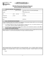 Document preview: Form 8000-FM-OOGM0131U Well Site Restoration Extension Request (Unconventional Operations Only) - Pennsylvania